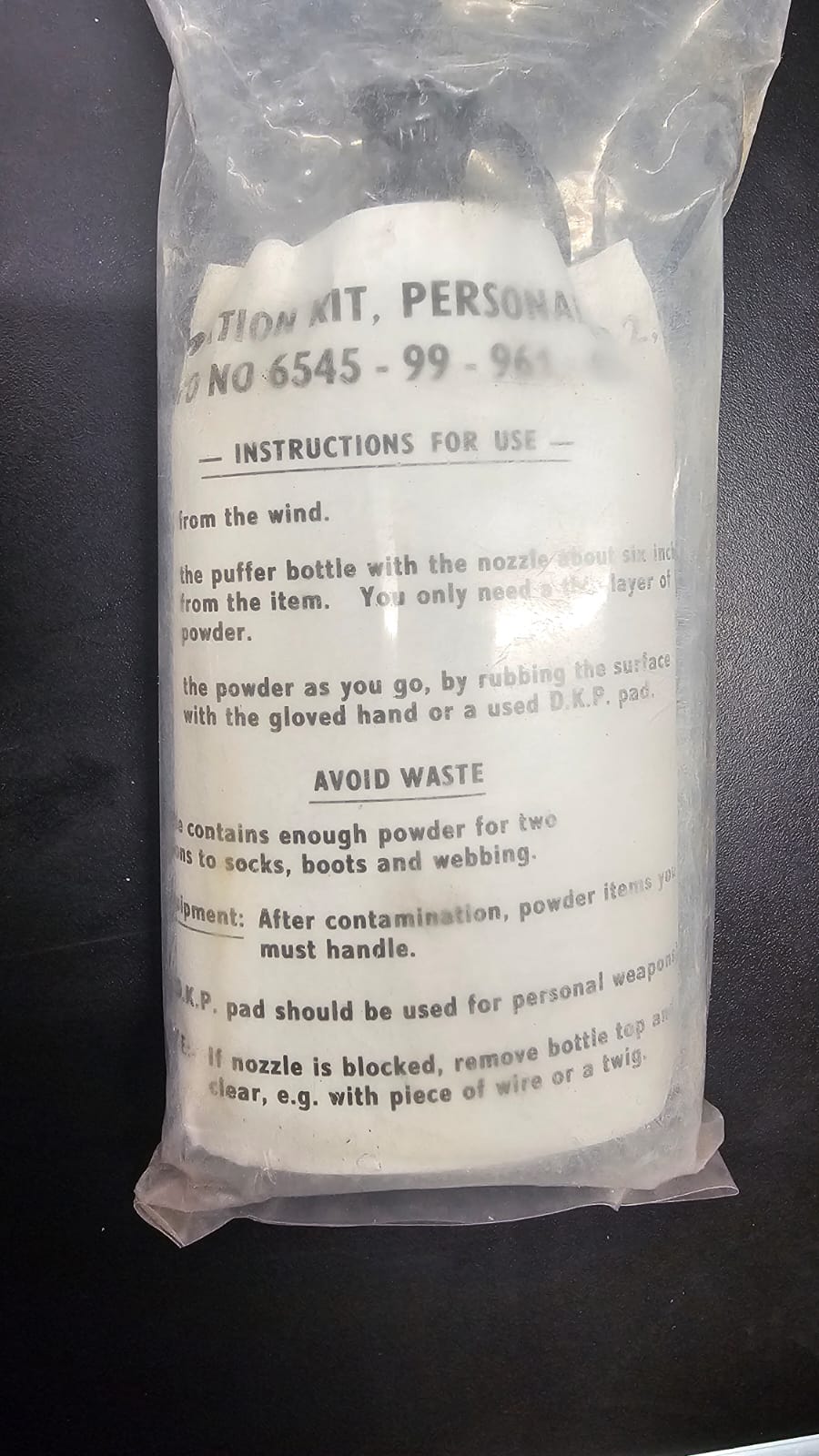 Vintage British Army Personal Decontamination Kit No. 2 - Sealed In Packaging