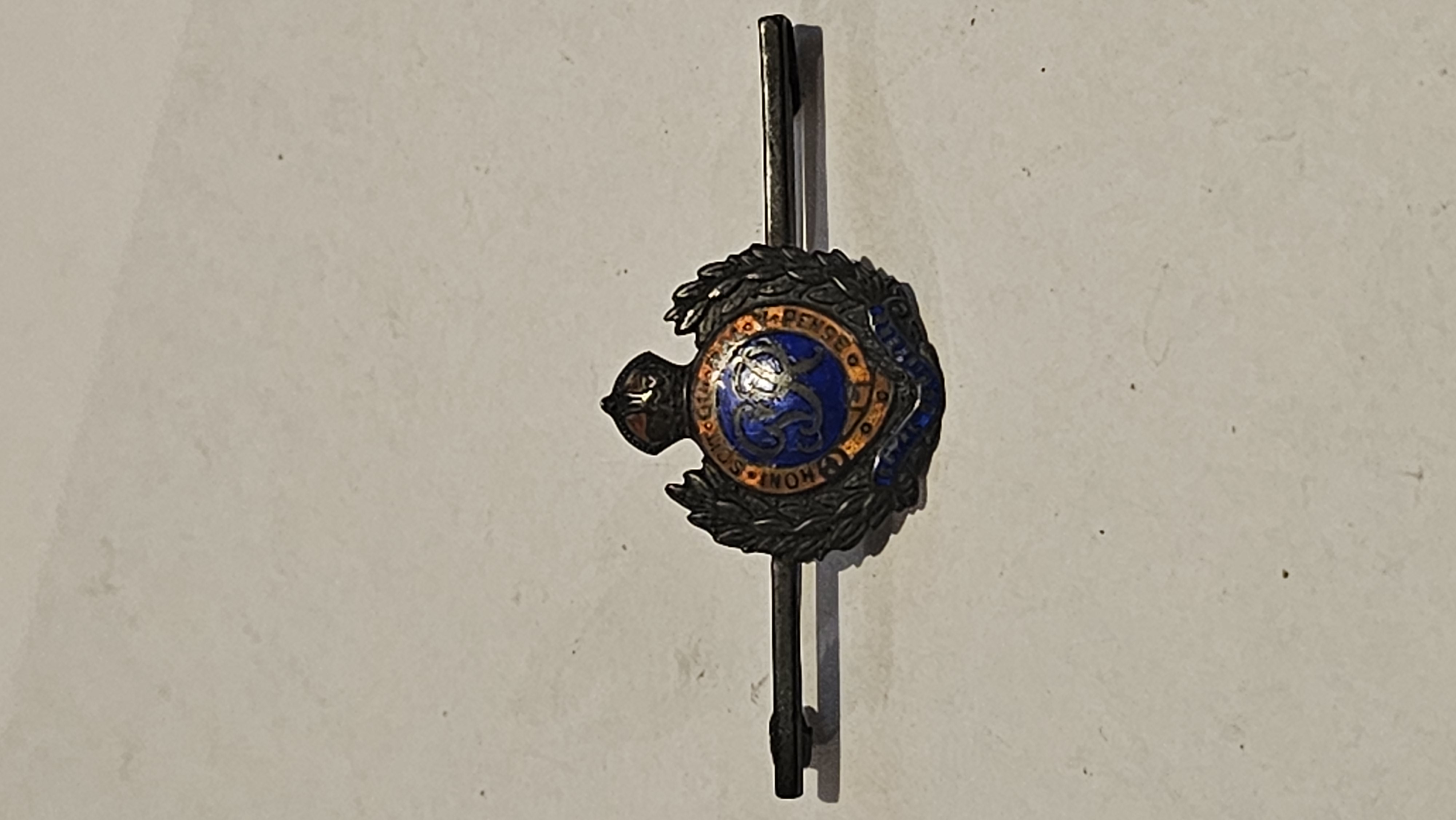 George VI Sterling Silver and Enamel Grenadier Guards Sweetheart Bar Brooch