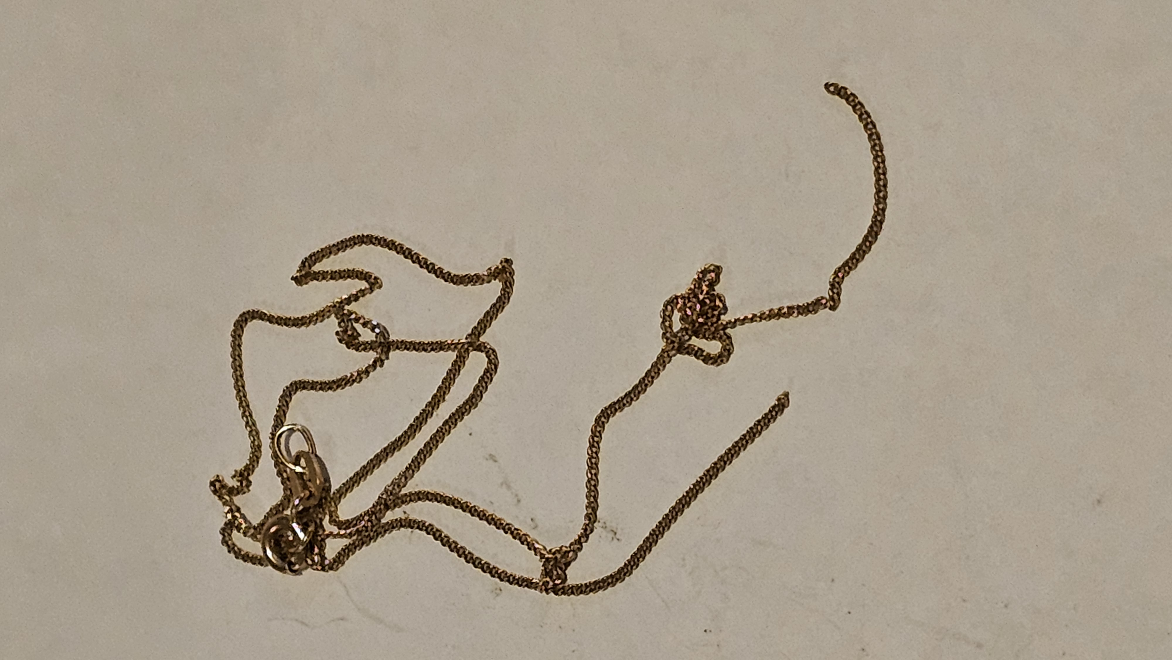 14 Carat Gold Fine Link Chain Necklace, Scrap 1.4g