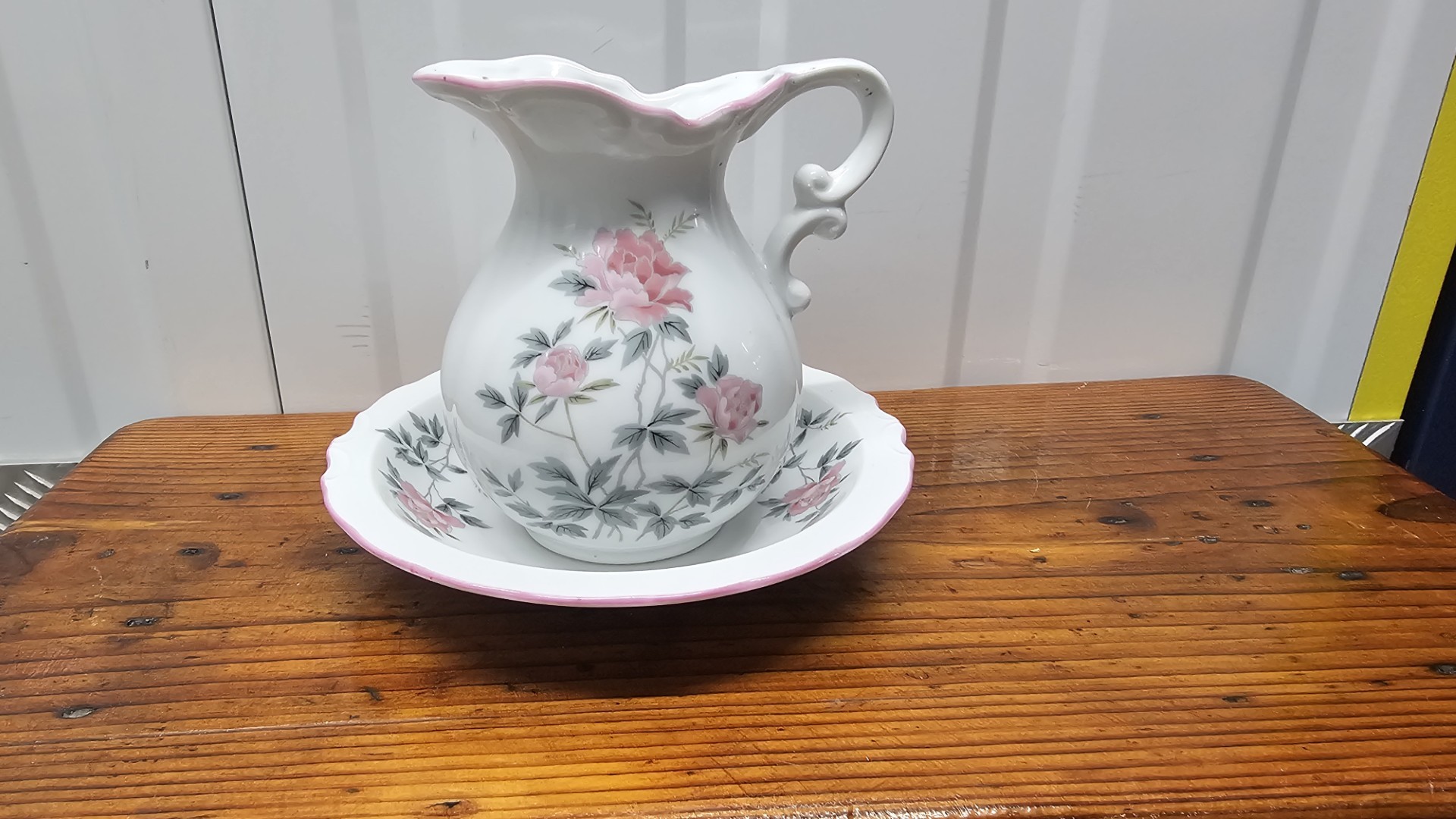St Michael Miniature Floral Porcelain Wash Jug and Basin Set