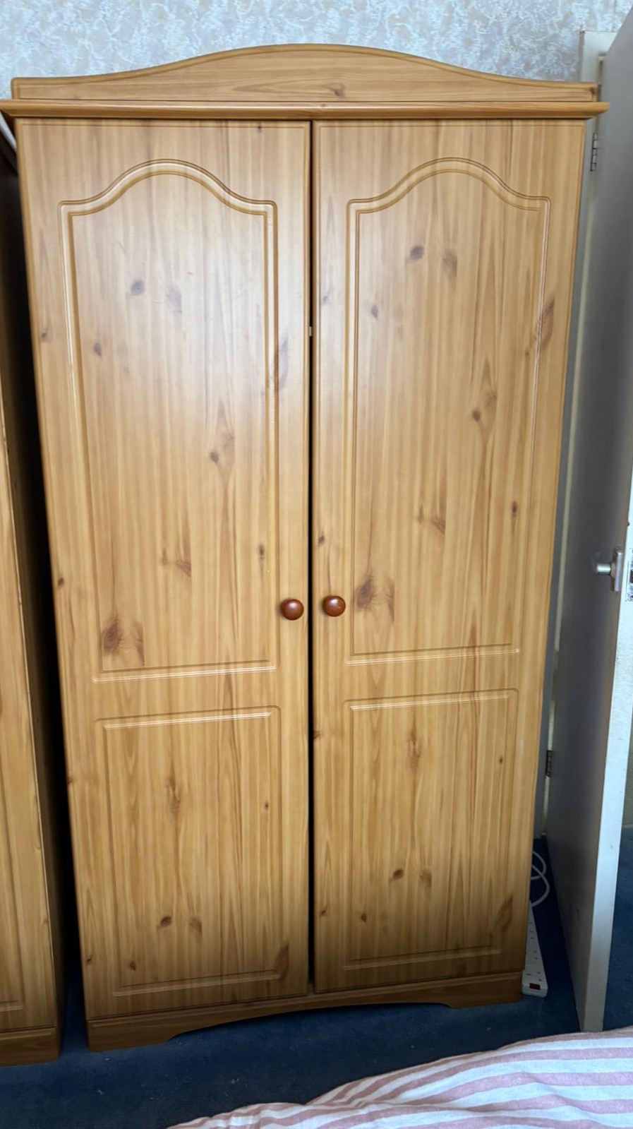 One Double Doored Pine Wardrobe