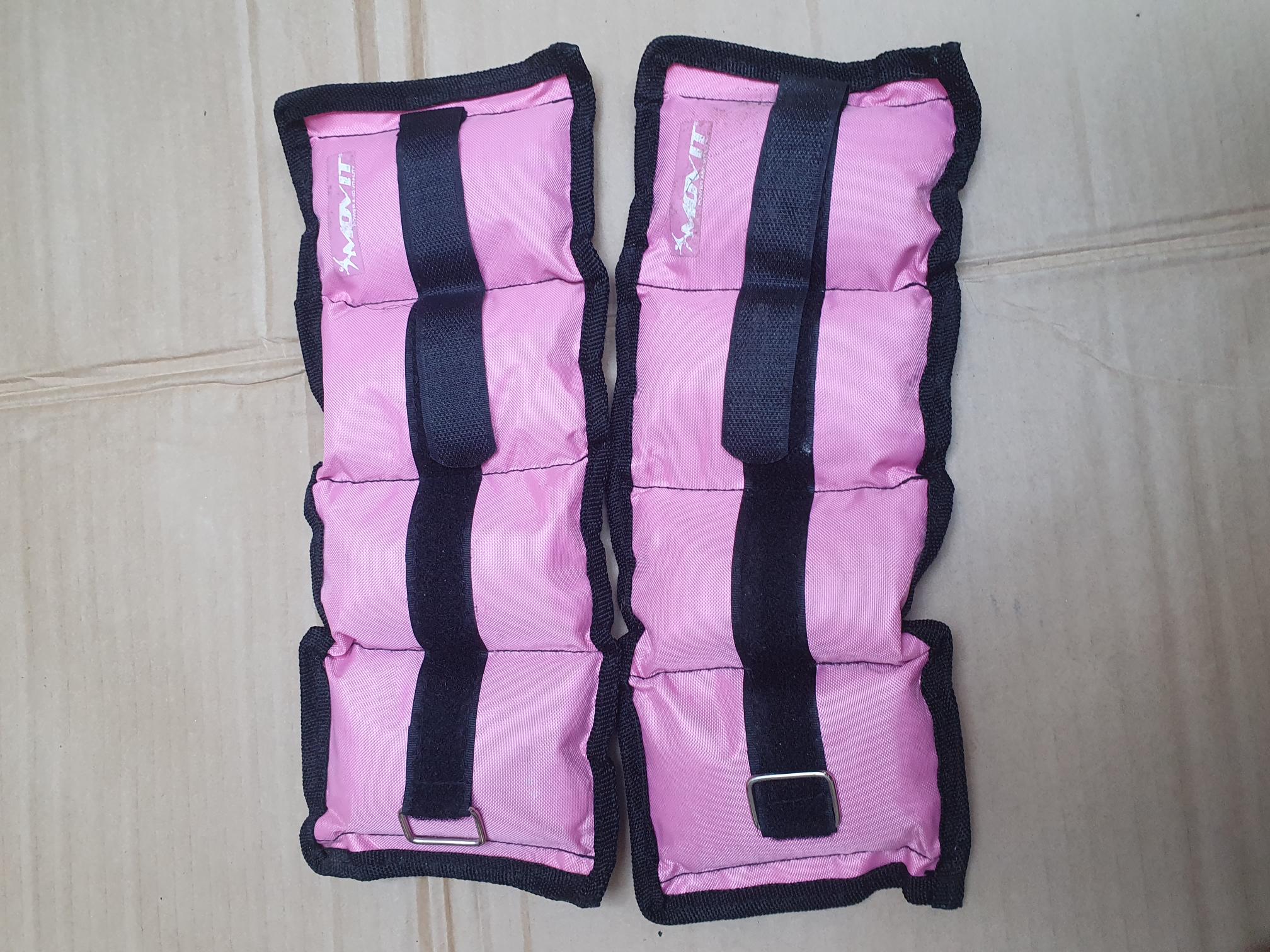 A Pair of MOVIT Pink Adjustable Ankle and Wrist Weights