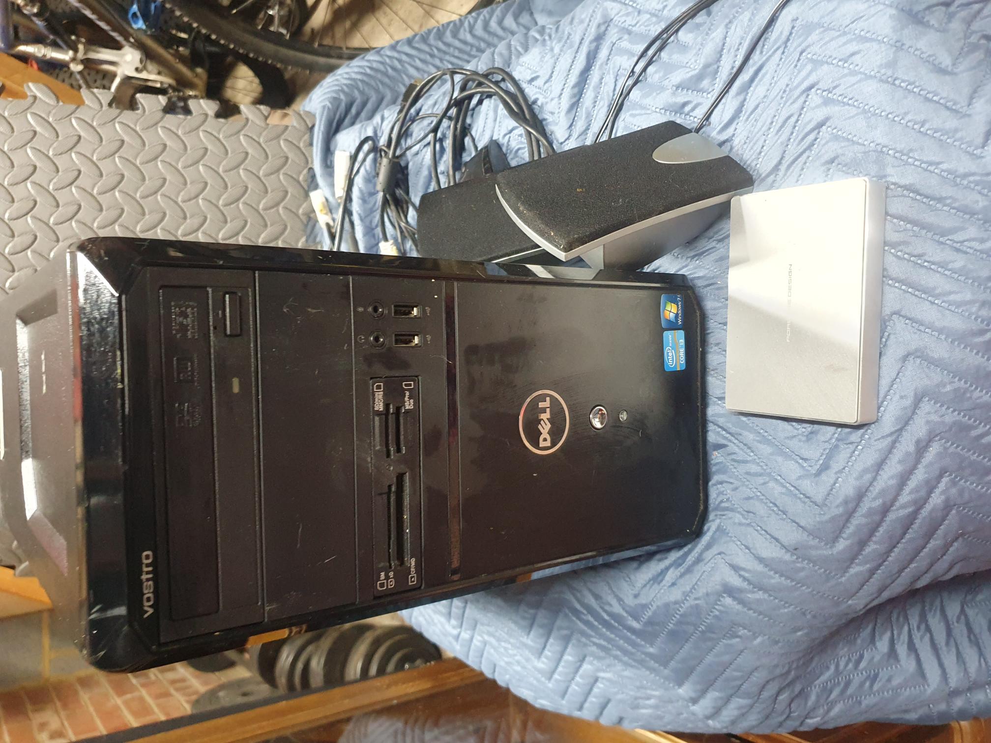 Dell Vostro 260 Mini Tower Desktop Computer with LaCie Porsche Design External Hard Drive and Peripherals