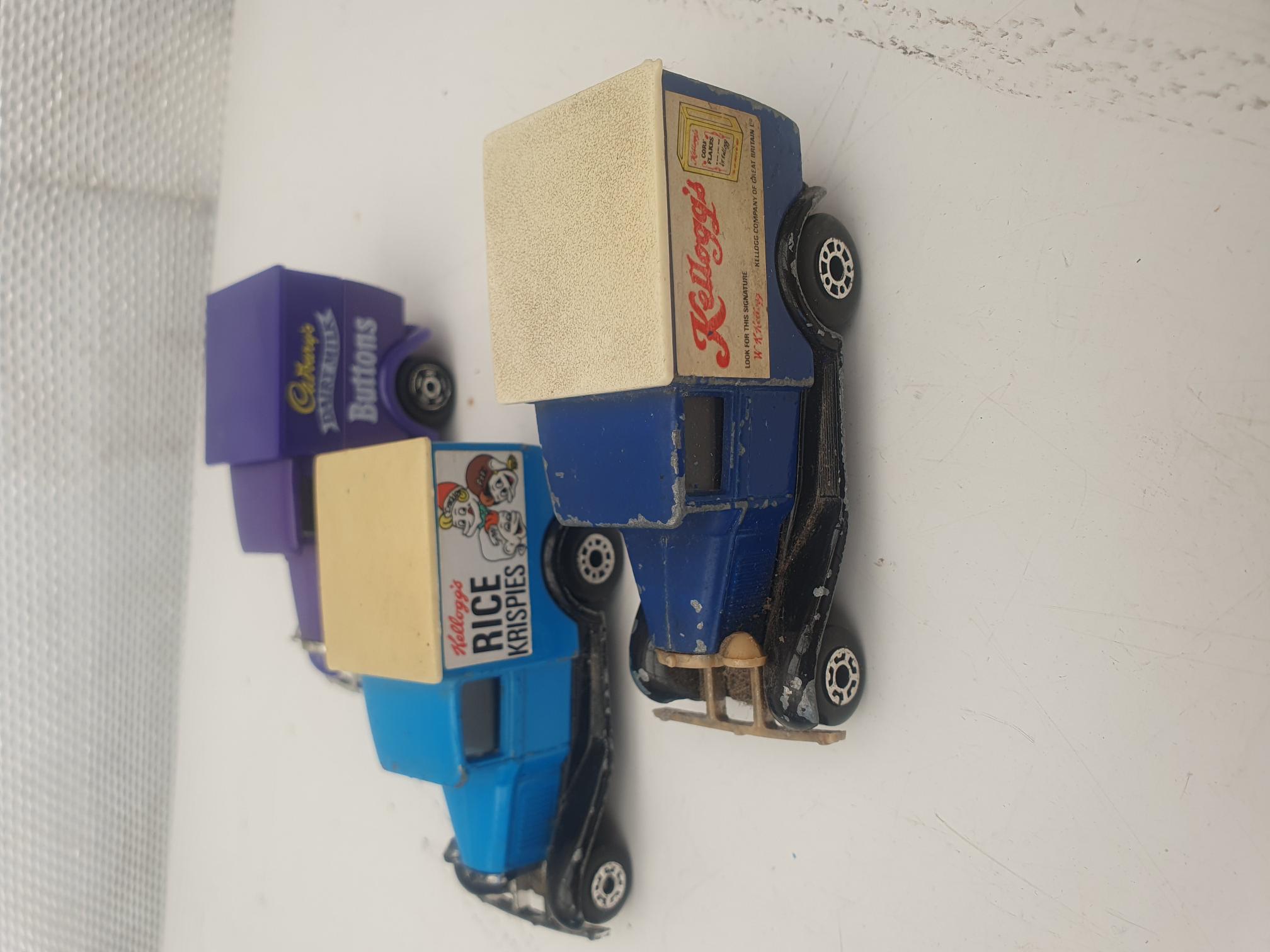 Three Matchbox Ford Model A Die-Cast Delivery Vans