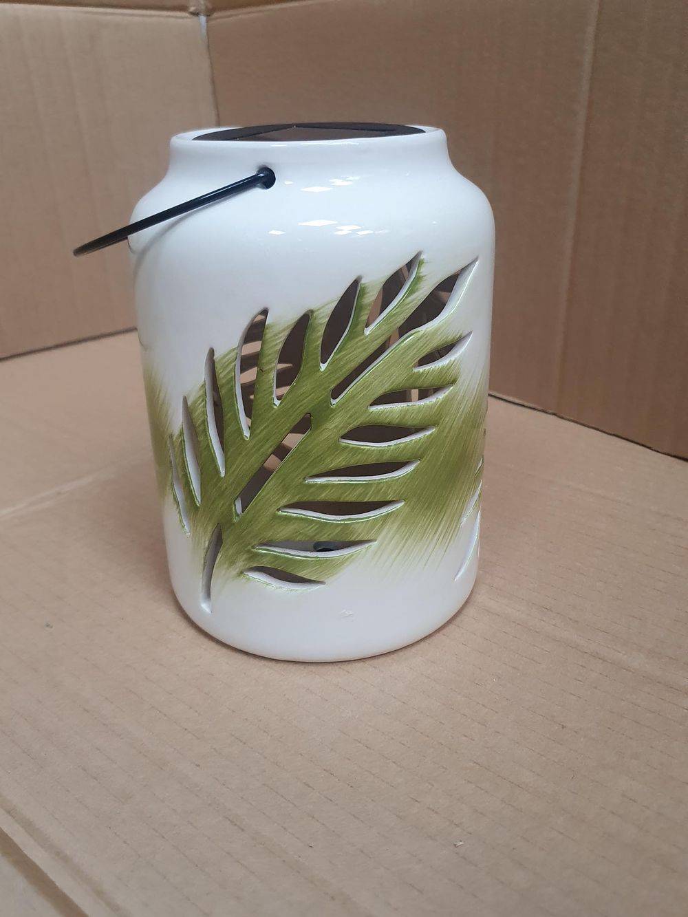 Lot 394: George Home Ceramic Solar Leaf Lantern