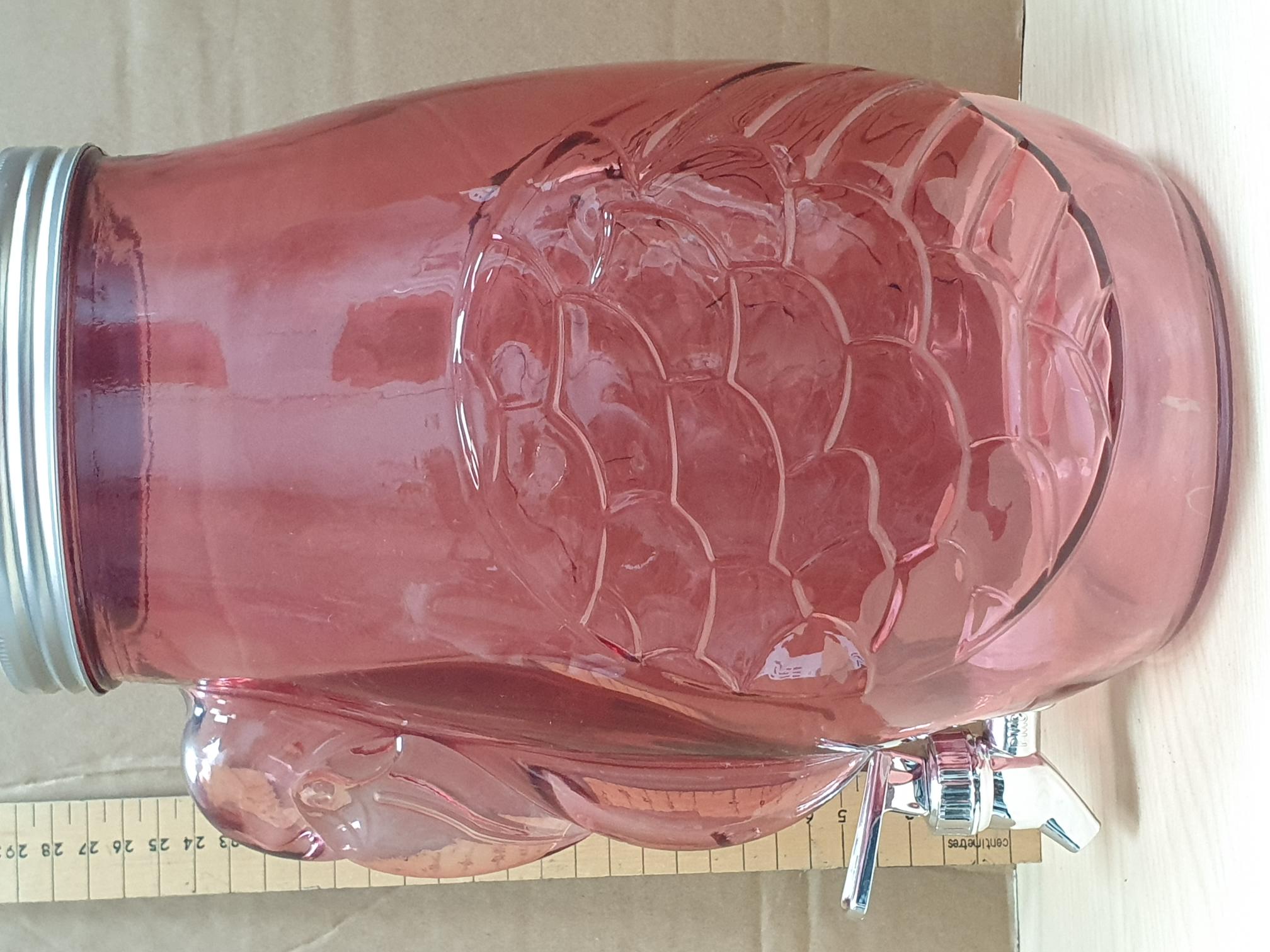 Rose Pink Glass Flamingo Shaped Drinks Dispenser