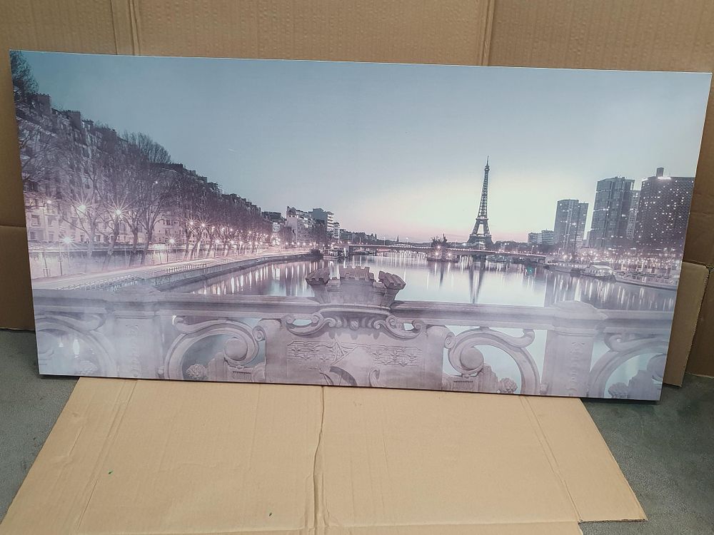 Lot 382: Large Digital Print on Canvas Depicting Paris at Night