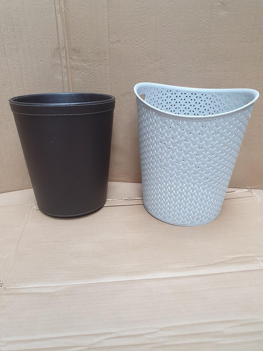 Lot 369: Two Contemporary Waste Paper Bins including OSCO Faux Leather Example