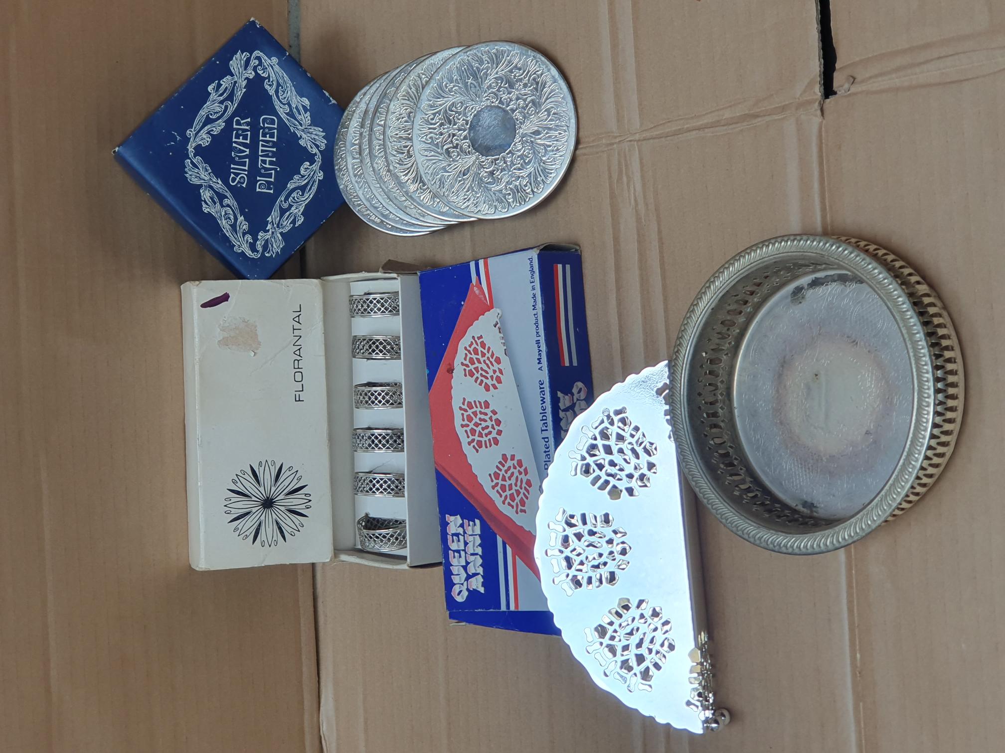 An Assortment of Vintage Silver-Plated Tableware including Florantal and Queen Anne Items