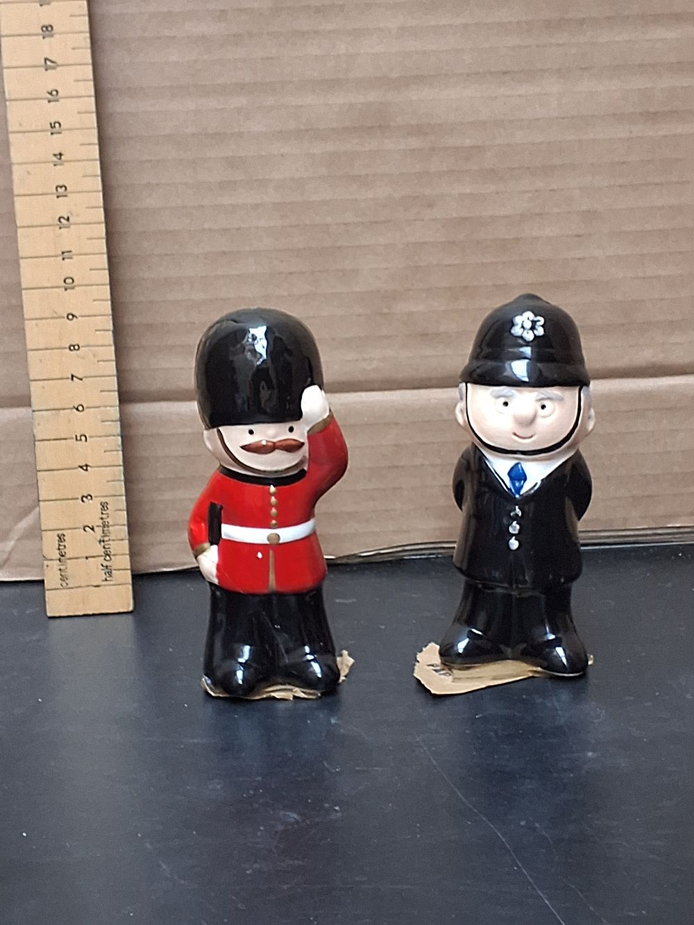 Lot 233: A Pair of London Souvenir Ceramic Figural Salt and Pepper Shakers
