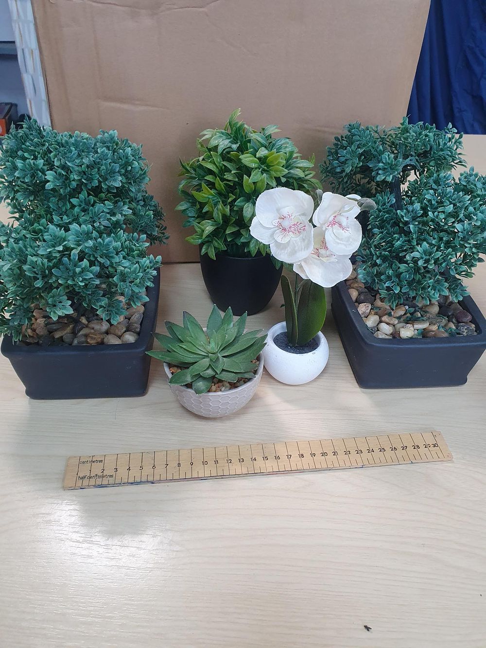 Lot 236: A Collection of Five Potted Artificial Foliage and Flowering Plants - Excellent Condition