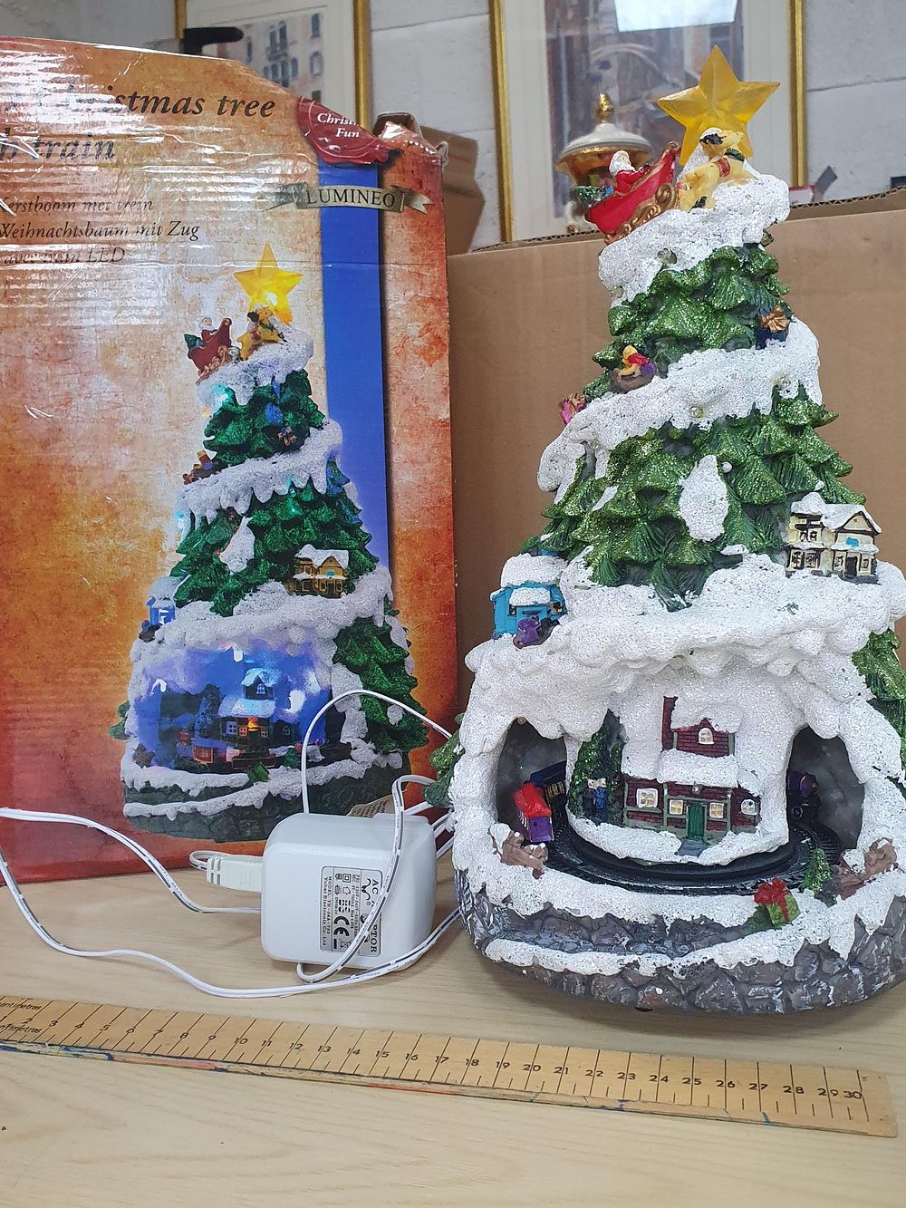 Lot 250: Lumineo Christmas Fun Resin LED Animated Christmas Tree - Used Condition