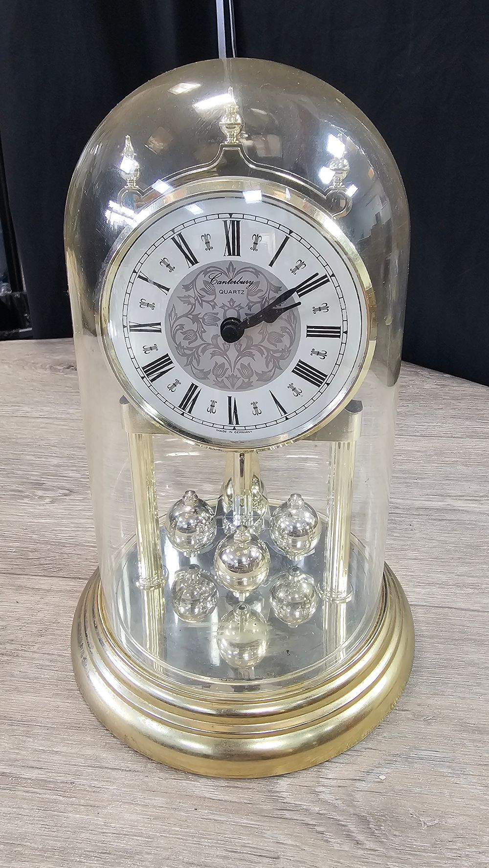 Lot 106: Canterbury Gold Tone Anniversary Mantel Clock - Used Condition