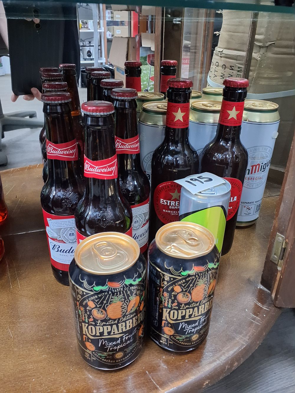 Lot 195: Assorted Budweiser Estrella Damm San Miguel and Kopparberg Beer and Cider - New but out of date