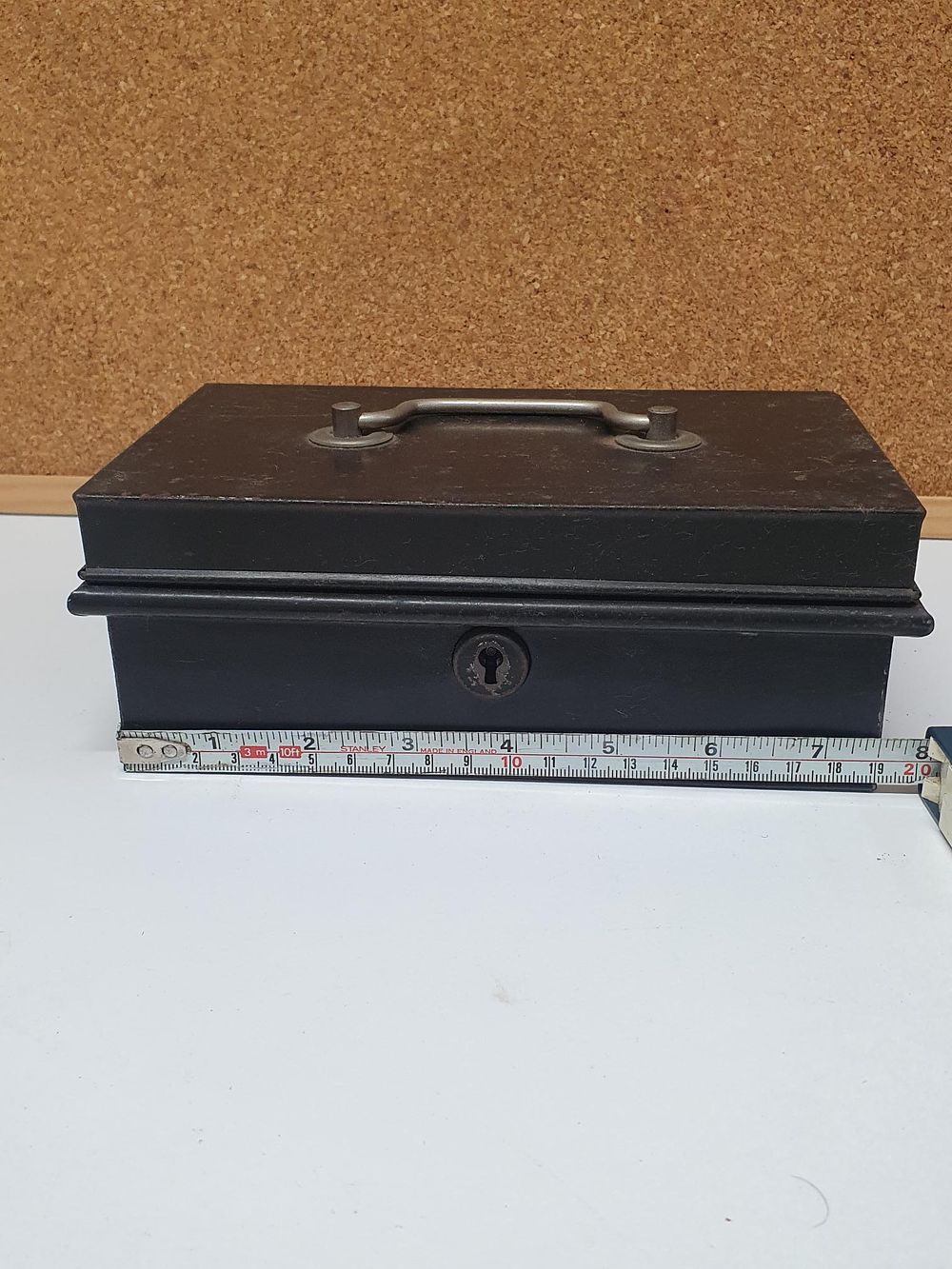 Lot 261: Black Enamelled Steel Cash Box With Removable Coin Tray - Used Condition