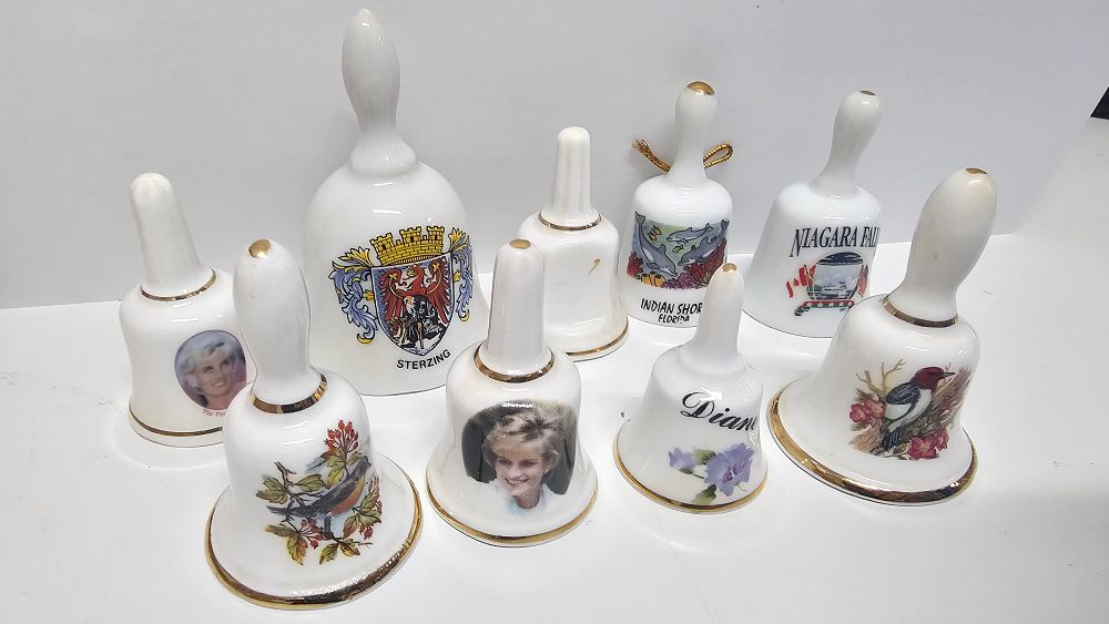 Lot 289: A Collection of Souvenir and Commemorative Porcelain Bells - Good Condition