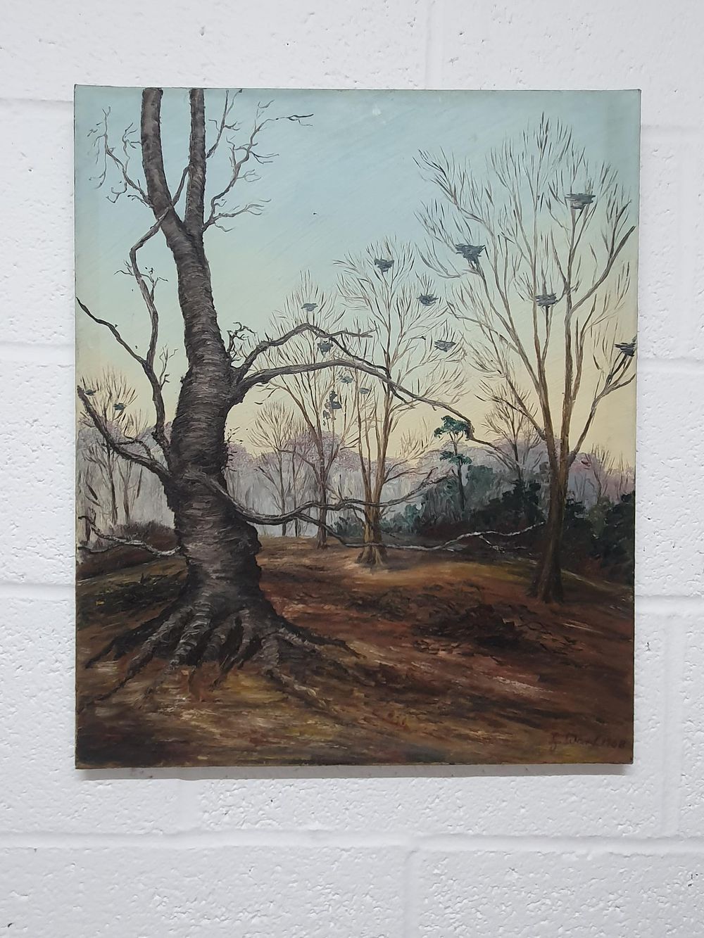 Lot 282: J. Ward 1968 Oil on Canvas Landscape -