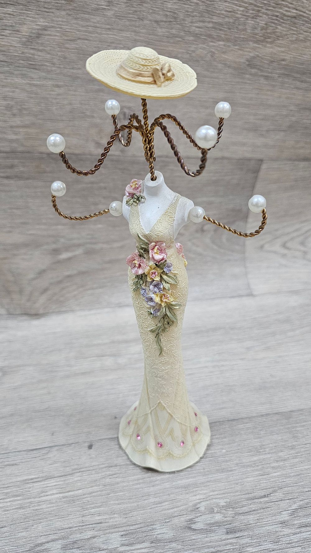 Lot 88: Shudehill Giftware Resin Floral Dress Jewelry Stand - Good Used Condition