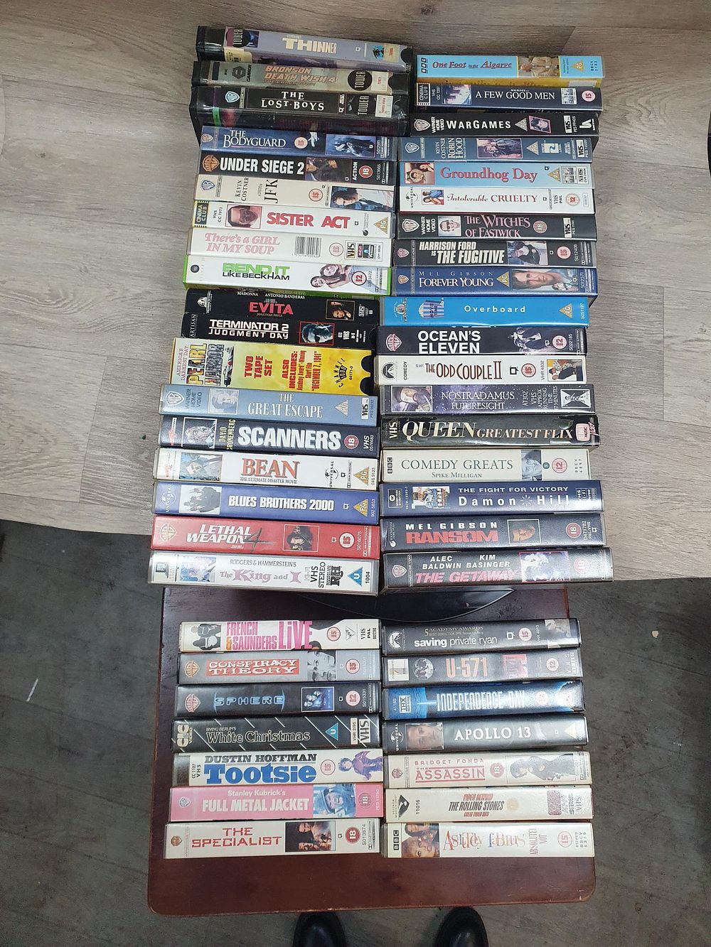 Lot 203: A Collection of 50 Variety Movie and Television PAL VHS Tapes - Used Good Condition