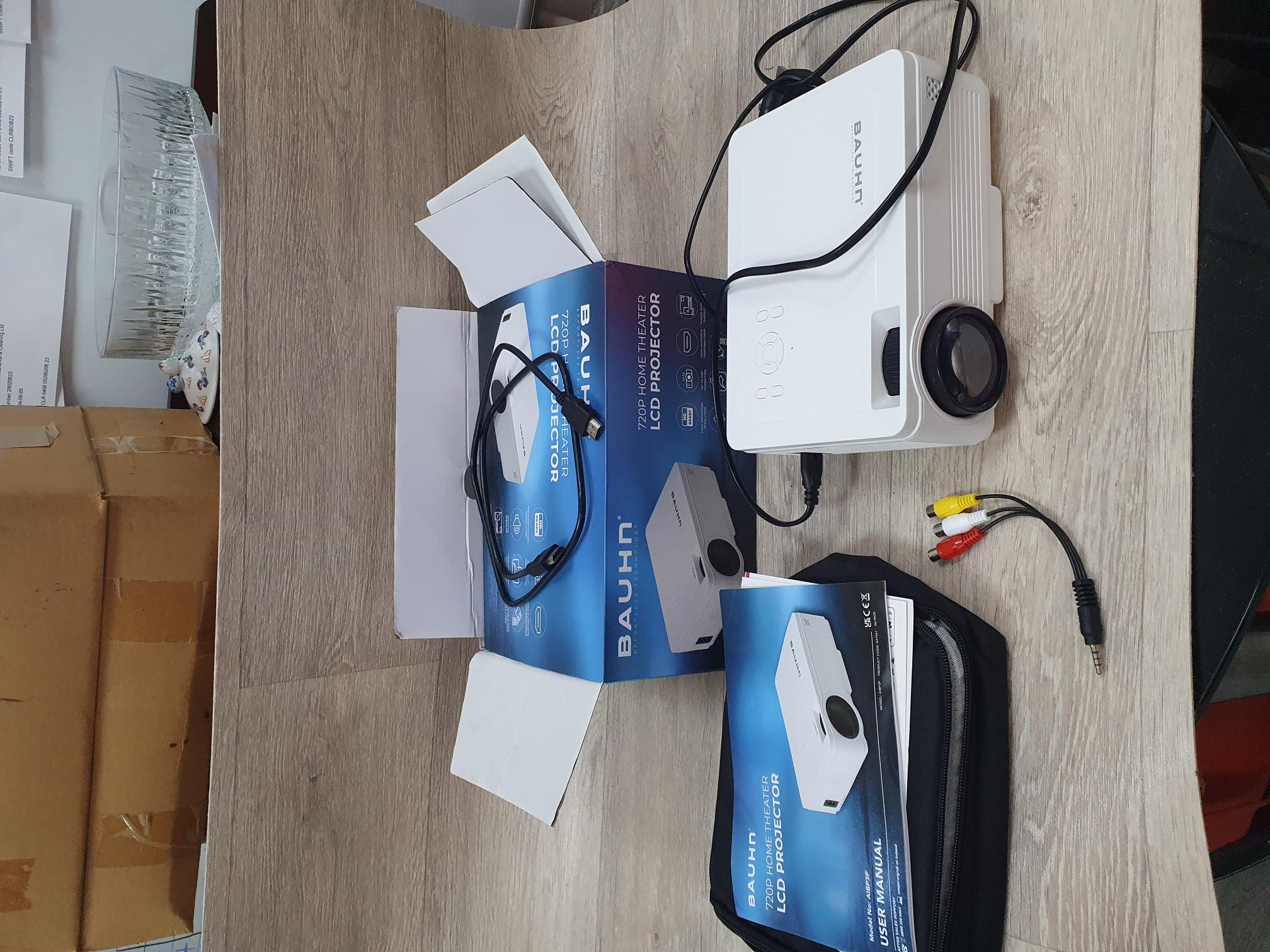 Bauhn AIBP3P White 720p Home Theater LCD Projector - As New