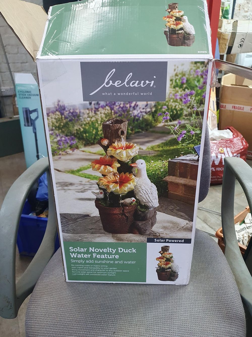 Lot 142: Belavi Solar Novelty Duck Water Feature - Looks New & Unused.