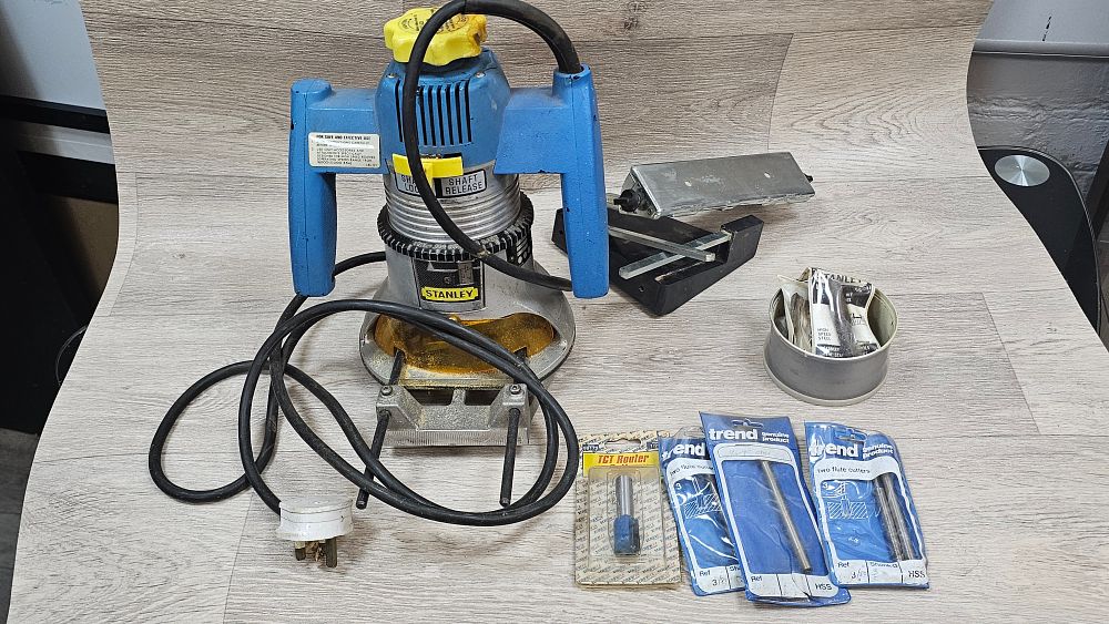 Lot 240: Stanley 290 MK. IA Electric Hand Router with Accessories - Very Good Condition