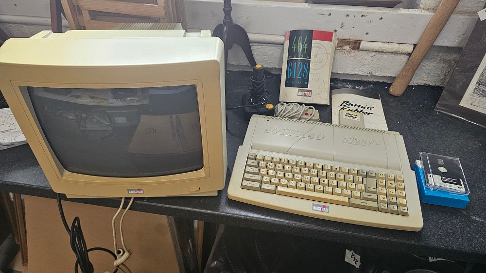 Lot 310: Amstrad 6128 Plus Home Computer System with CM14 Monitor - Used Condition