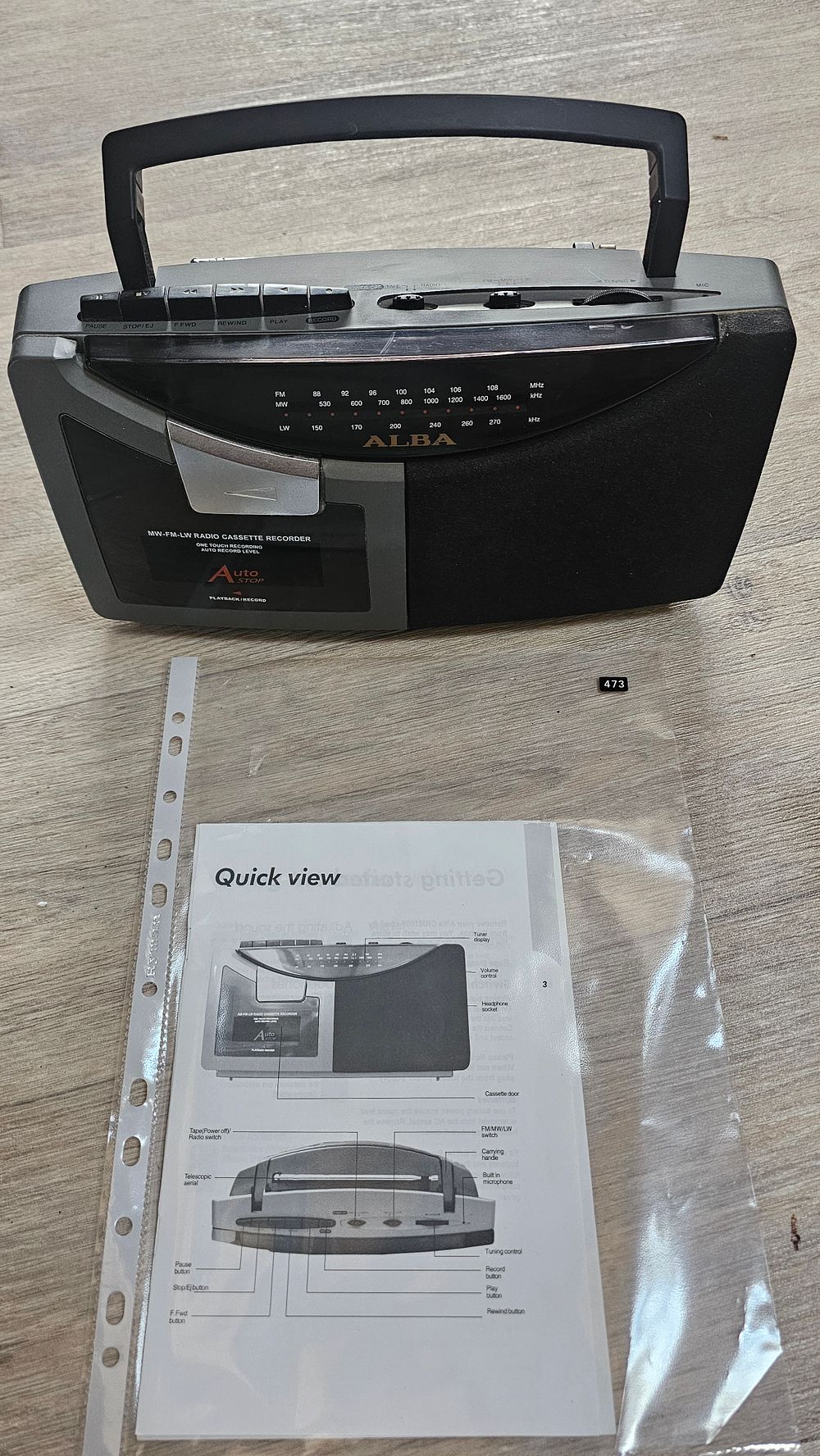 Lot 167: Alba CRM1009 Black and Grey Portable Radio Cassette Recorder - Good Used Condition