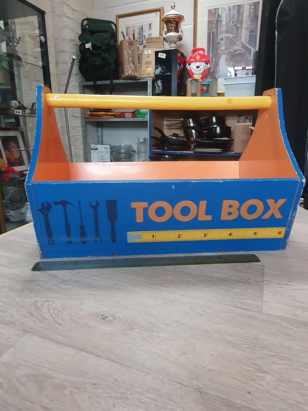 Lot 203: Blue and Orange Toy Toolbox - Used Condition