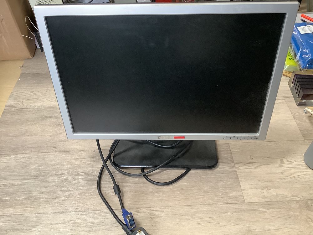 Lot 174: Dell Widescreen LCD Computer Monitor with VGA and UK Power Cables - Good Working Condition