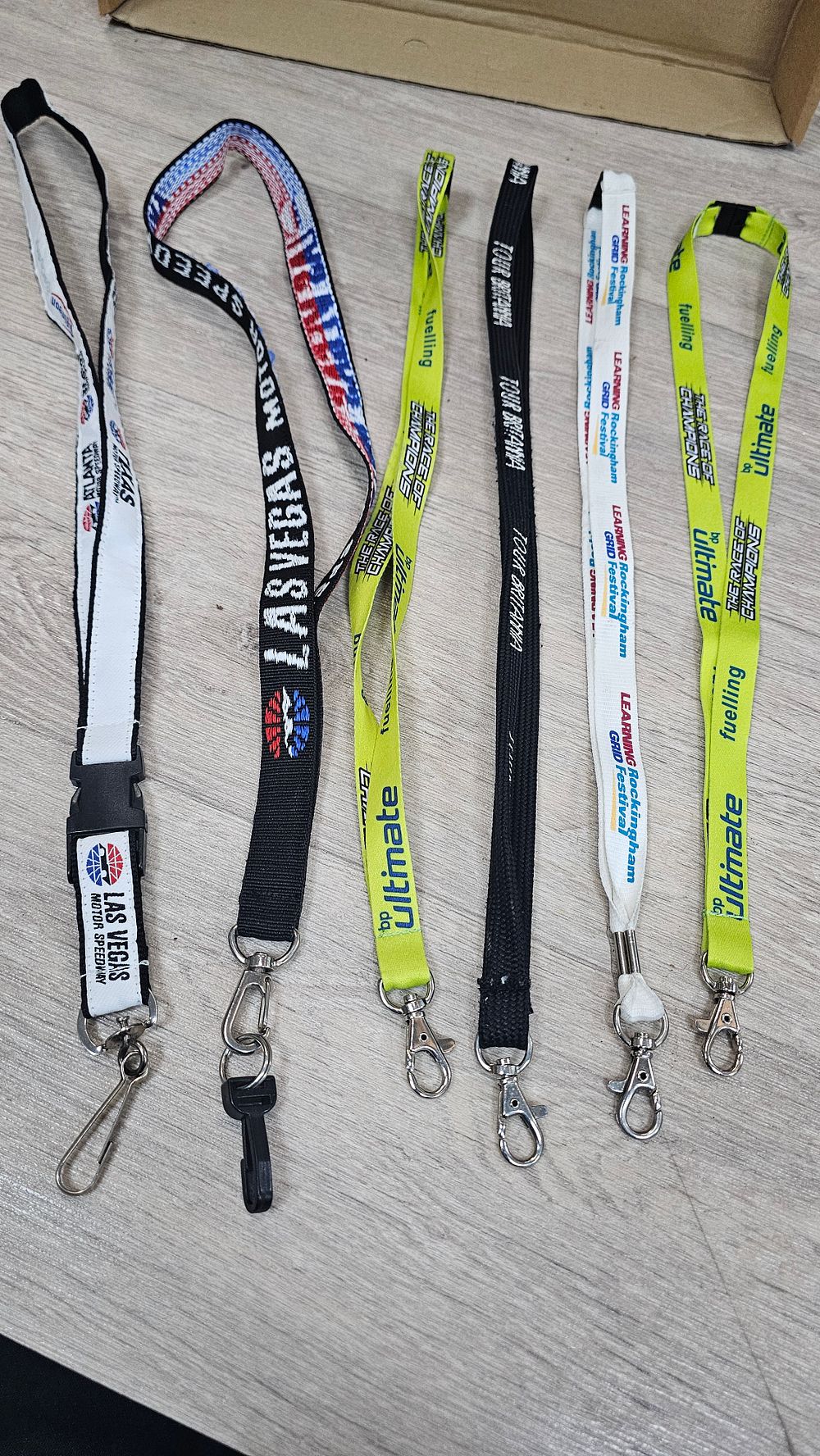 Lot 323: A Collection of Motorsport and Racing Circuit Themed Fabric Lanyards