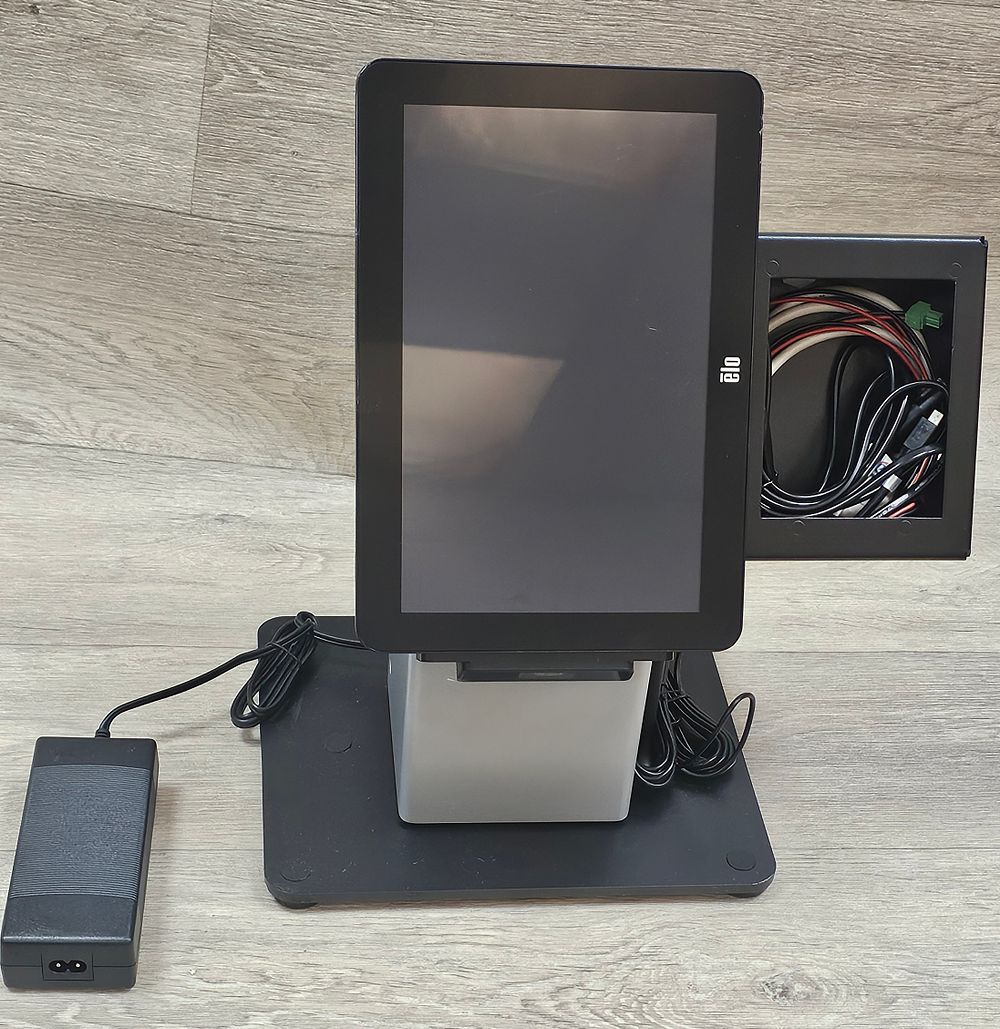 Lot 175: Elo Scan and Go Interactive Touchscreen POS Kiosk with Power Supply - New
