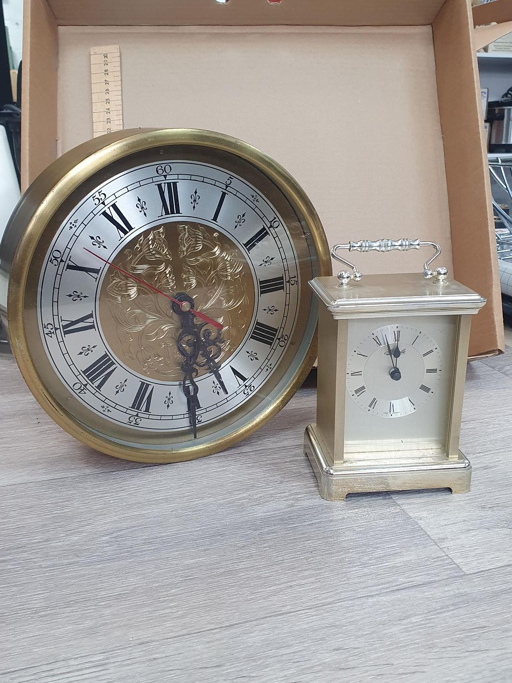 Lot 185: Ajanta Wall Clock & Hermie Carriage Clock - Both Good Condition