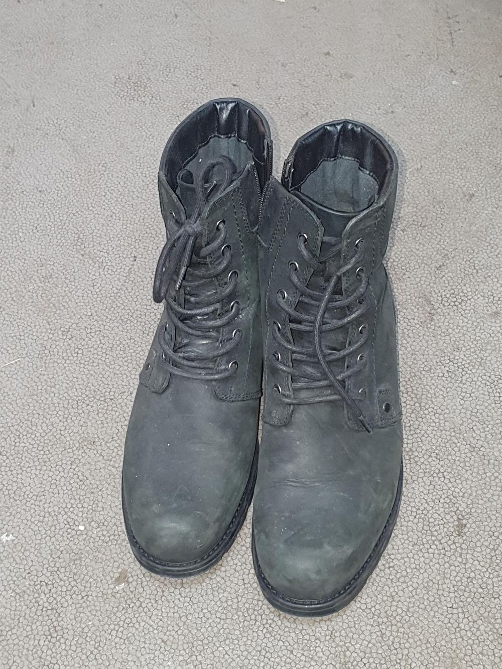 Lot 210: Clarks Orinoco Spice Black Leather Lace Up Boots.