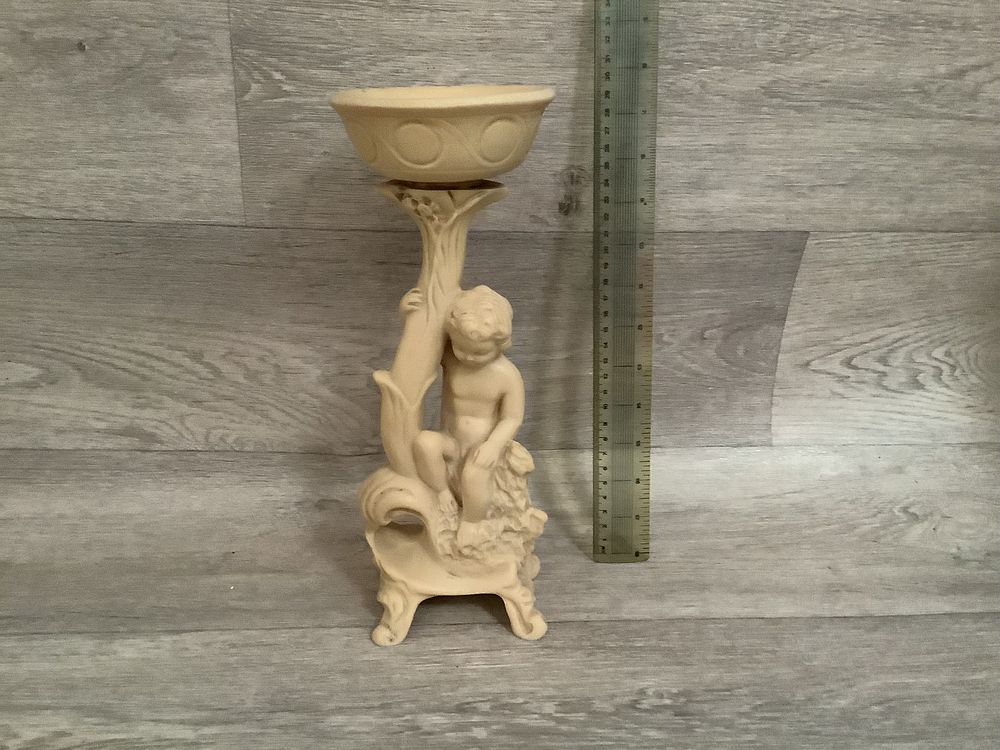 Lot 232: Cream Bisque Ceramic Cherub Figural - Very Good Condition