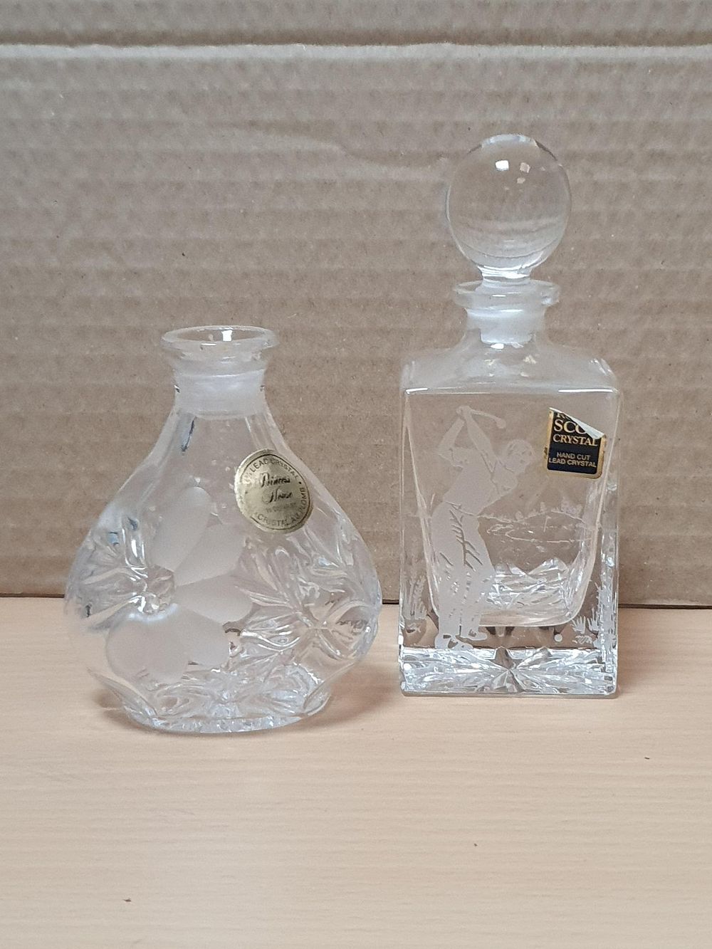 Lot 235: Two Scot Crystal and Princess House Cut Lead Crystal Bottles