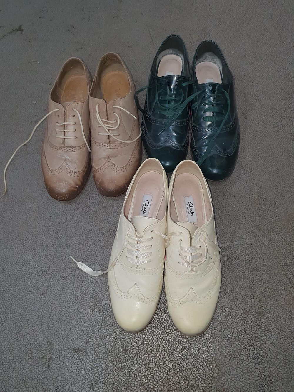 Lot 213: Various Clarks Narrative Leather and Suede Lace Up Brogues - Size UK 8 - Good Used Condition
