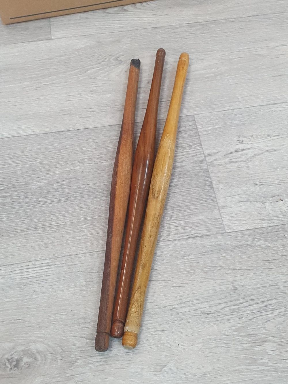 Lot 320: Three Tapered Wooden Indian Flatbread Rolling Pins - Vintage