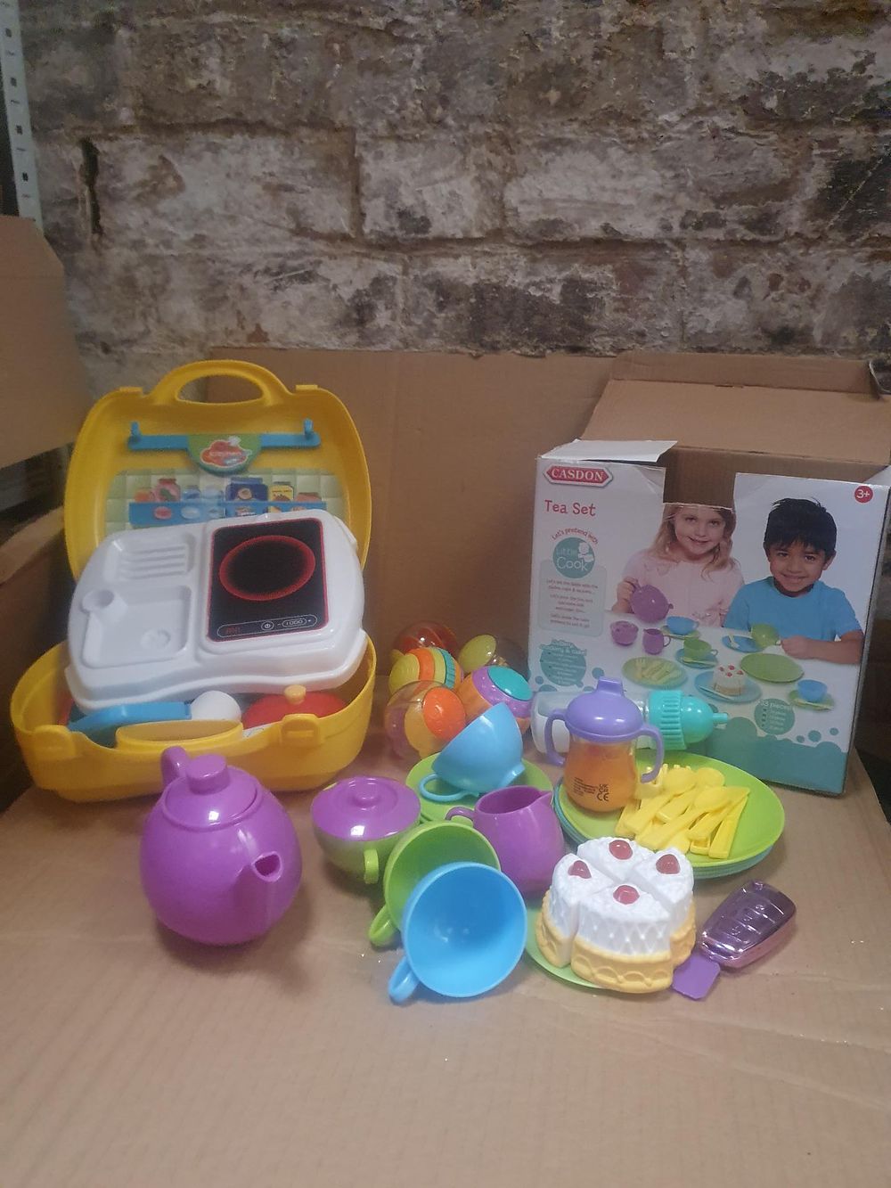 Lot 226: Casdon Little Cook Plastic Play Kitchen and Tea Set Toys - Good Condition