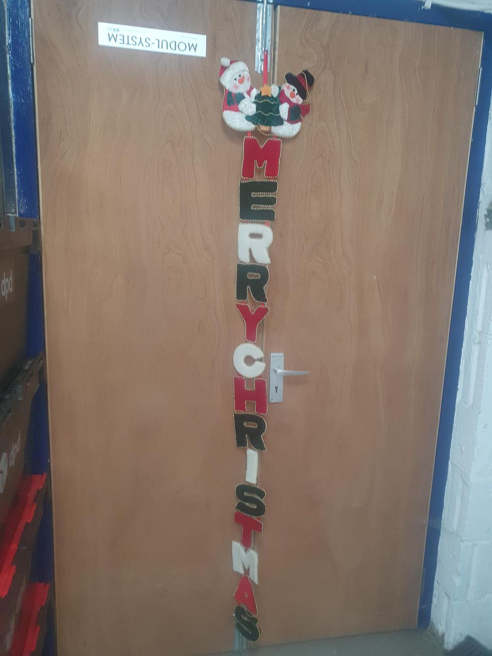 Lot 264: Swedish Padded Fabric Merry Christmas Banner - Very Good Condition