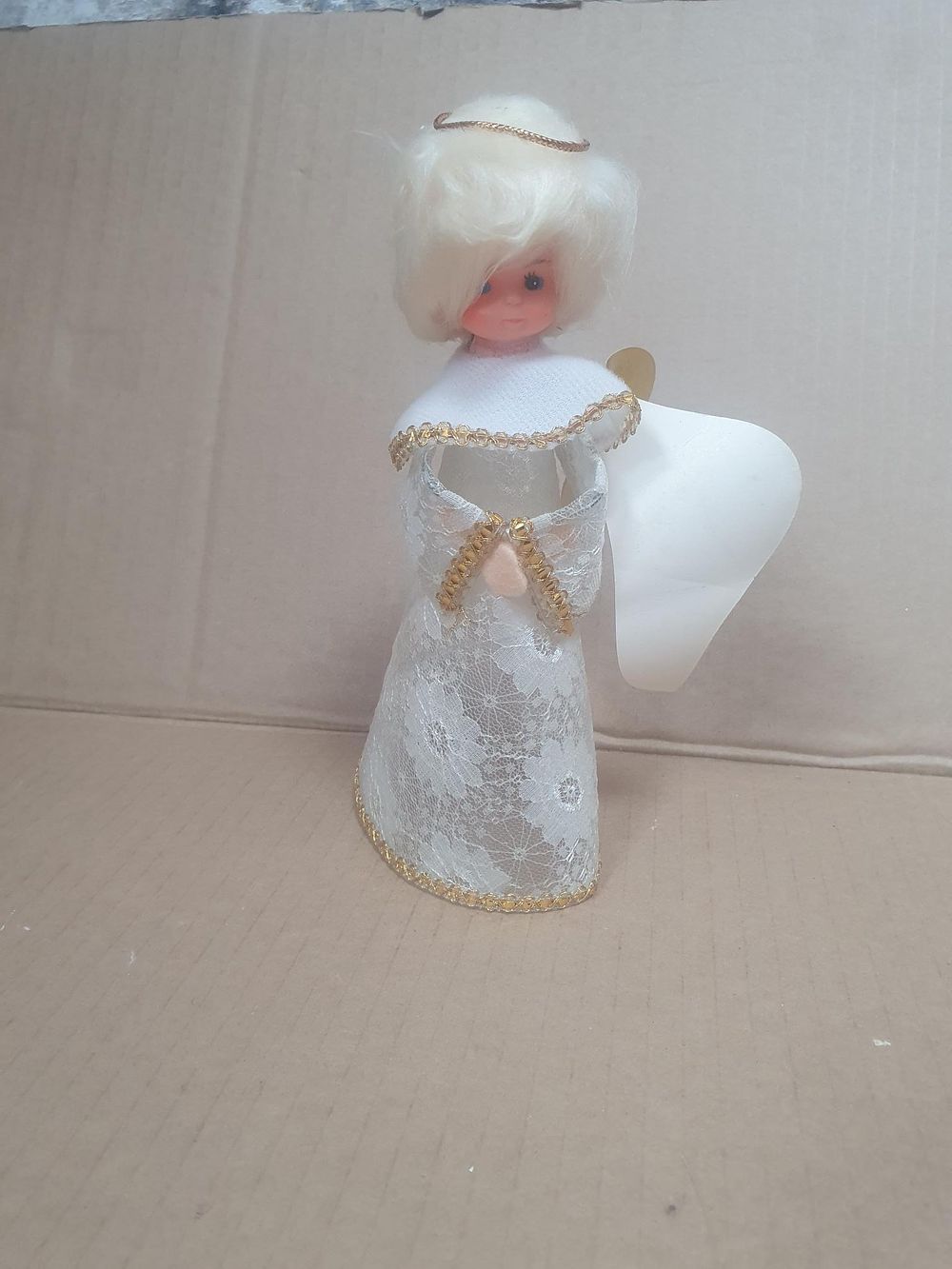 Lot 269: Vintage Plastic and Lace Christmas Fairy Angel Tree Topper