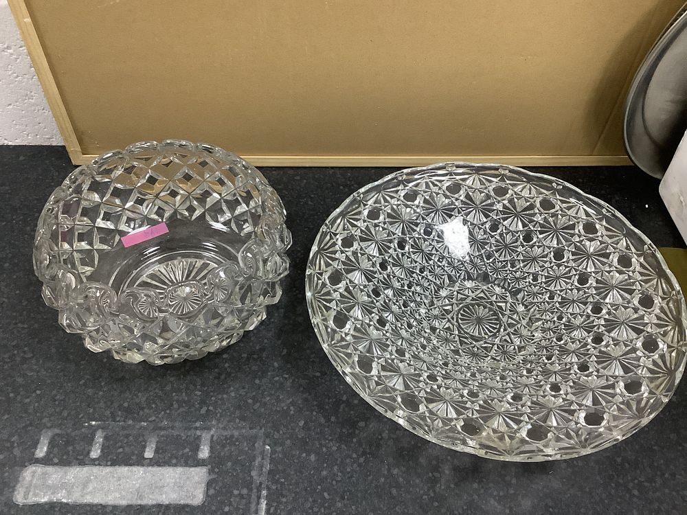 Lot 284: Two Pieces of Decorative Pressed Glass Tableware - Very Good Condition