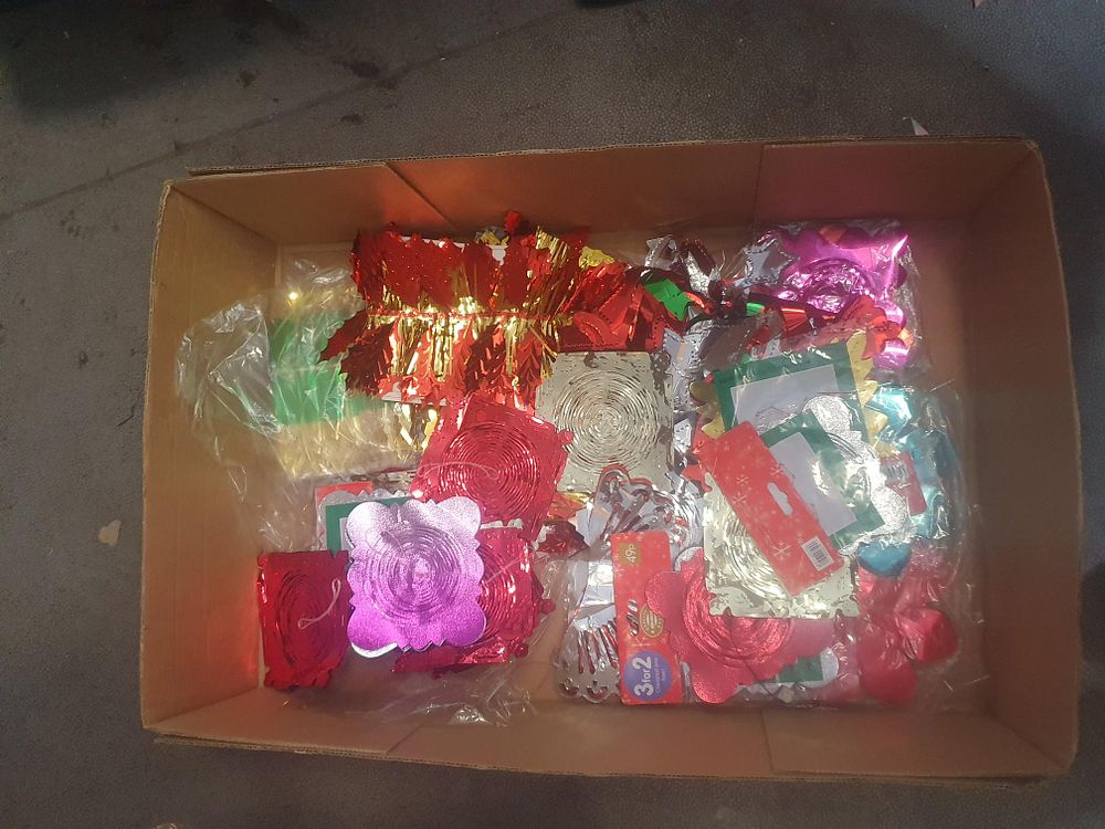 Lot 308: Job Lot of Assorted Metallic Foil Christmas Ceiling Decorations - Mainly New And Unused