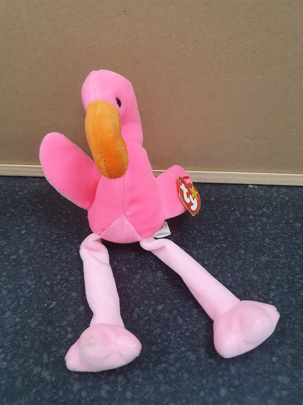 Lot 196: Ty Pinky Flamingo Beanie Baby Plush Toy - Very Good Condition