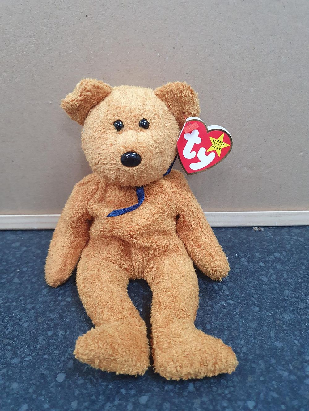 Lot 197: Ty Fuzz Brown Textured Plush Bear - Very Good Condition