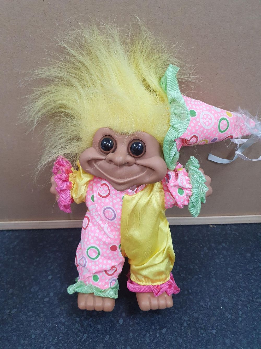 Lot 199: Large Multicoloured Clown Jester Plush Troll Doll - Collectable Very Good Condition