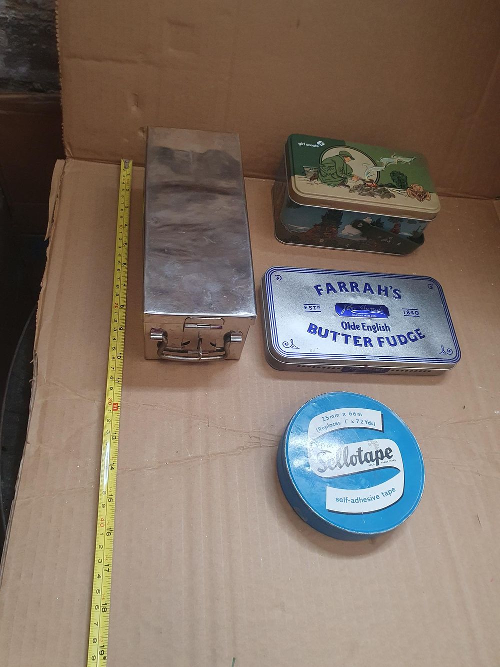 Lot 297: A Collection of Vintage Promotional and Advertising Metal Tins,inc Farrah's