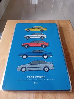 R. Wallis Fast Fords Illustrative Wall Sign. This contemporary lithographed single-sided wall 