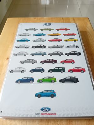 Ford RS Evolution Performance History Metal Wall Sign. This contemporary metal wall sign 