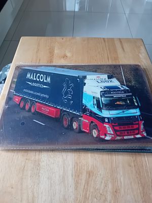 Malcolm Logistics Volvo FH Truck Photographic Plaque Fleet L882 Brookfield SJ18 OCU. This is a 
